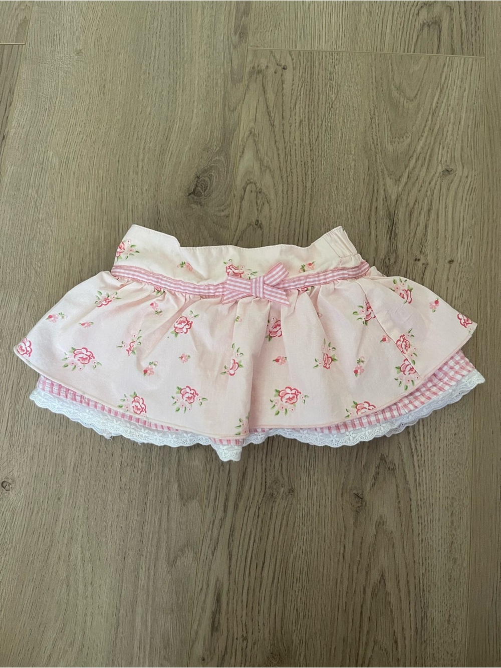 Vintage Light Pink Floral Baby Skirt (3 months)